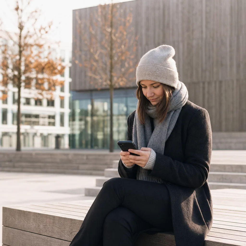 Mobiltelefon som visar 5G i statusfältet med ett SIM-kort bredvid