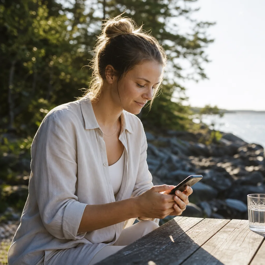 Mobiltelefon som visar fri surf hos Chilimobil i Tres nät