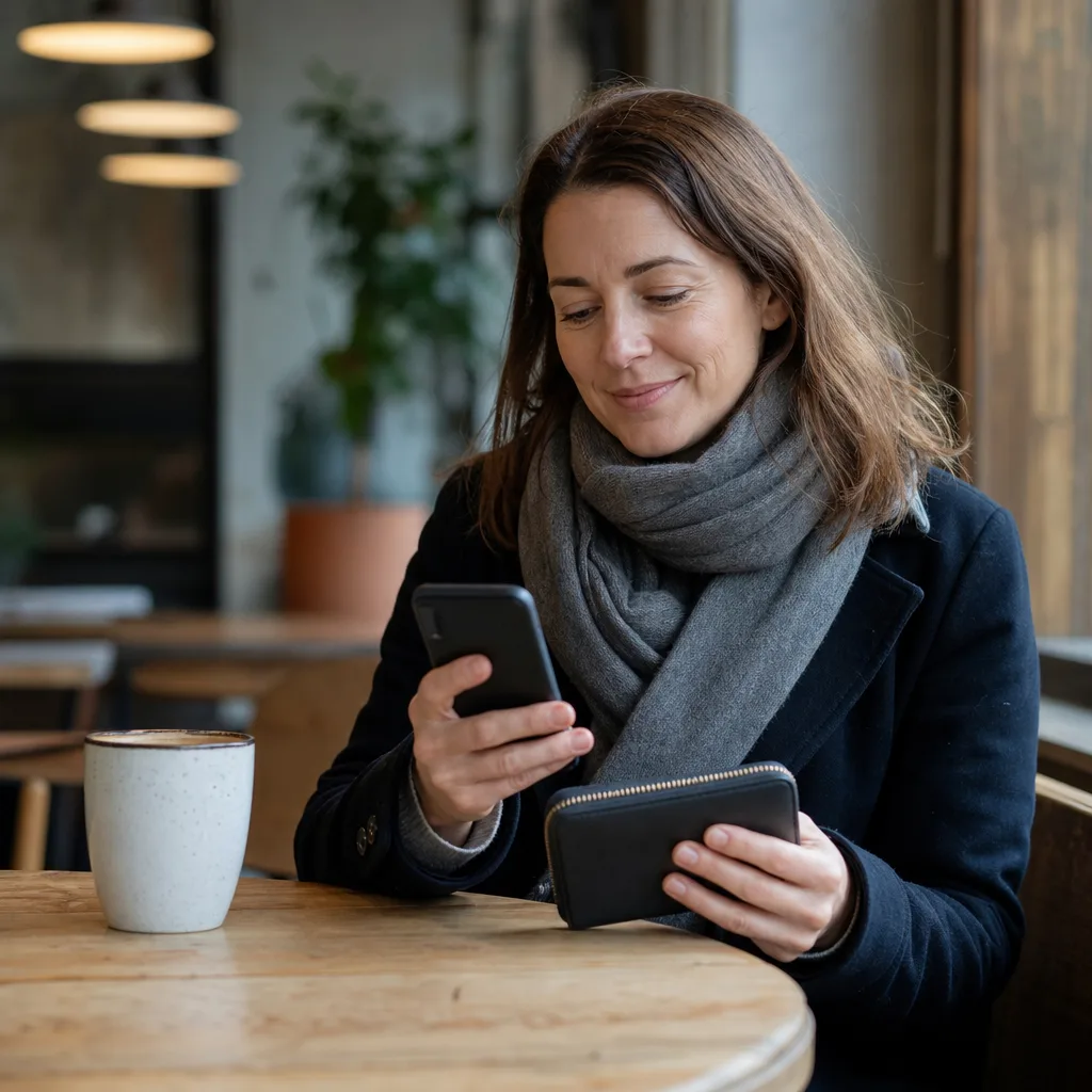 Person som registrerar ett kontantkort med BankID i mobilen utan att någon kreditupplysning görs